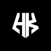 hk logo monogram met vijfhoekige stijl ontwerpsjabloon vector