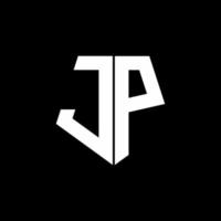 jp logo monogram met vijfhoekige stijl ontwerpsjabloon vector