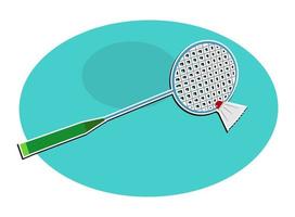 eenvoudige clipart badmintonracket en shuttle afbeelding vector