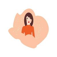 mooi jong vrouw gezicht met Gesloten ogen vector portret. profiel van een vrouw illustratie. mode vrouw. avatar voor sociaal media. helder vector illustratie in vlak stijl.