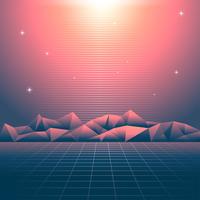 Retro Achtergrond Vaporwave Lights vector