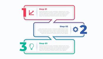 drie stappen lijn elegant infographic sjabloon vector