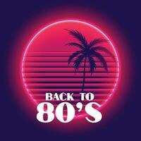 terug naar 80s retro neon paradijs achtergrond vector