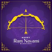 RAM navami boog en pijl concept kaart ontwerp vector