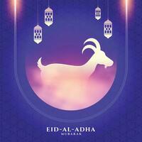Islamitisch eid al adha festival kaart met geit ontwerp vector