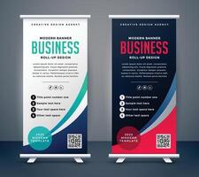 abstracte roll-up display staande banner in donkere en lichte schaduw vector