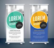 modern rollen omhoog standee banier sjabloon ontwerp vector