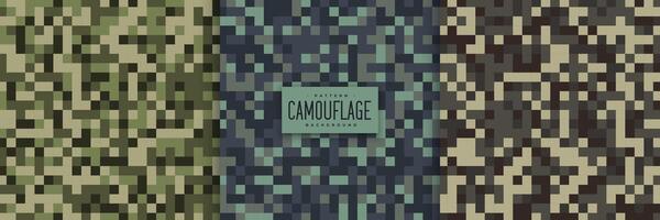 pixel stijl camouflage patroon structuur ontwerp reeks vector