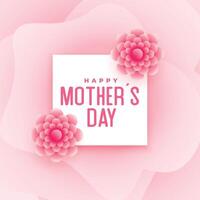 gelukkig moeder dag roze bloem kaart ontwerp vector