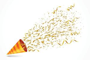 gouden confetti explosie van verjaardag pet achtergrond vector