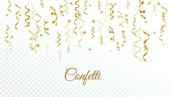 vallend gouden confetti achtergrond ontwerp vector
