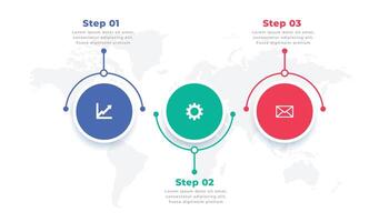drie stappen modern infographic presentatie sjabloon vector