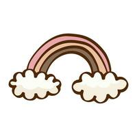 schattig regenboog gelukkig roze pastel van Valentijnsdag dag en liefde verjaardag. romantisch items en liefde symbolen. vector illustratie.