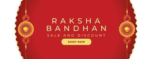 raksha bandhan uitverkoop en korting banier met rakhi ontwerp vector