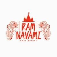 RAM navami decoratief festival kaart ontwerp vector