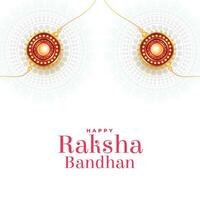 raksha bandhan wensen kaart met rakhi Aan wit achtergrond vector