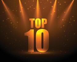 top 10 prijs achtergrond met plek licht effect vector