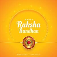 raksha bandhan traditioneel geel groet ontwerp vector