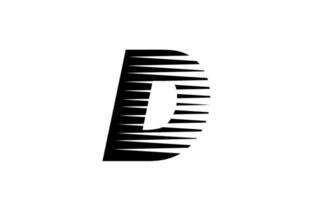lijn strepen d alfabet letterpictogram logo voor zaken en bedrijf. eenvoudig zwart-wit letterontwerp voor identiteit vector