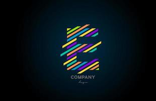 gekleurde letter logo e alfabet pictogram ontwerp voor zaken en bedrijf vector