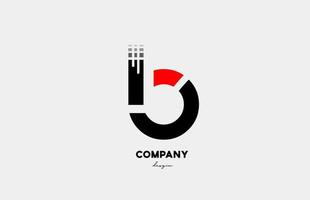 zwart rood b alfabet letter logo pictogram ontwerp voor zaken en bedrijf vector