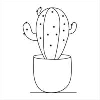 doorlopend single lijn kunst tekening van cactus en minimalistische schets vector kunst tekening