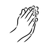 handen in gebed vector schetsen
