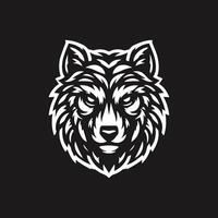 wolf hoofd logo sjabloon vector icoon illustratie ontwerp geïsoleerd Aan zwart achtergrond.