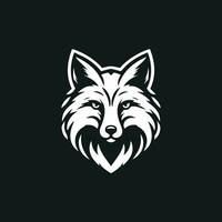 wolf hoofd logo sjabloon vector icoon illustratie ontwerp geïsoleerd Aan zwart achtergrond - vector