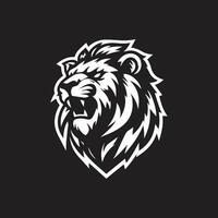 leeuw hoofd logo sjabloon vector icoon illustratie ontwerp geïsoleerd Aan zwart achtergrond