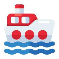 een vlak ontwerp icoon van roeien boot vector