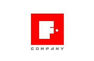 rood wit f alfabet letter logo icoon voor zaken en bedrijf met stip design vector