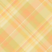 paisley achtergrond plaid textiel, tafelkleed vector patroon controleren. post naadloos structuur kleding stof Schotse ruit in amber en oranje kleuren.