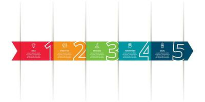 creatief concept voor infographic met 5 stappen, opties, onderdelen of processen. bedrijf gegevens visualisatie. vector