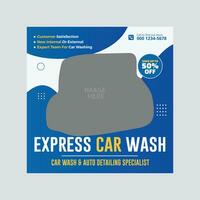 auto wassen het wassen Promotie sociaal media post of web banier sjabloon vector