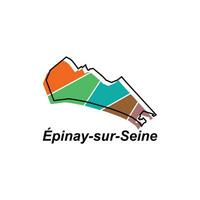 kaart van epinay sur Seine stad kleurrijk meetkundig modern schets, hoog gedetailleerd vector illustratie vector ontwerp sjabloon, geschikt voor uw bedrijf