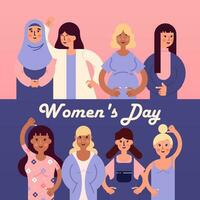 Internationale vrouwen dag achtergrond illustratie vector