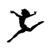 silhouet van een vrouw ballet danser in actie houding. silhouet van een ballerina meisje dansen houding. vector