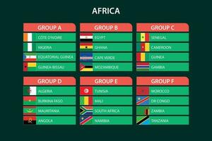 Afrikaanse toernooi 2023, vlaggen van Afrika landen vector