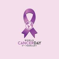 wereld kanker dag is gevierd Aan 4e februari elke jaar naar creëren creatief ontwerpen, verhogen bewustzijn over kanker, en aanmoedigen haar preventie, detectie, en behandeling. vector illustratie