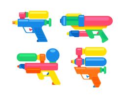 Cartoon speelgoed waterpistolen vector
