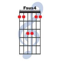 fsus4 gitaar akkoord icoon vector
