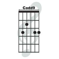 cadd9 gitaar akkoord icoon vector