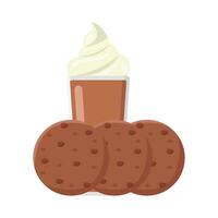 milkshake chocola met koekjes illustratie vector