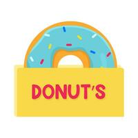 donut geglazuurd zoet in pakket illustratie vector