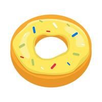 donut geglazuurd zoet toetje illustratie vector