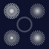 zilver kleur bloem mandala reeks ontwerp vector