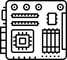moederbord lijn icoon vector