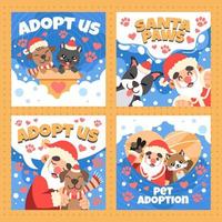 santa paws adoptie media sociale post vector