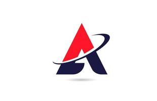 een alfabet letter logo pictogram ontwerp in rood blauwe kleur met swoosh voor zaken en bedrijf vector